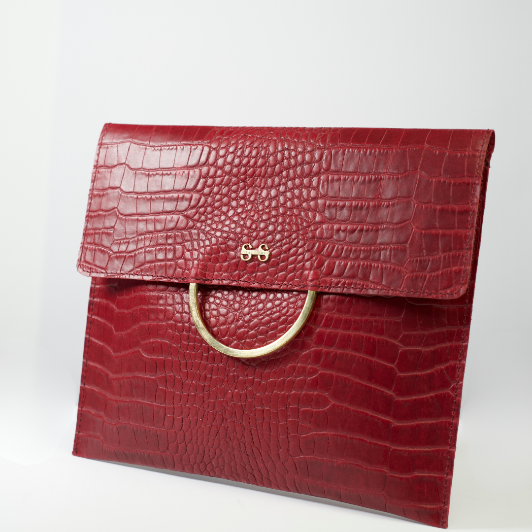 Luna Maroon Clutch